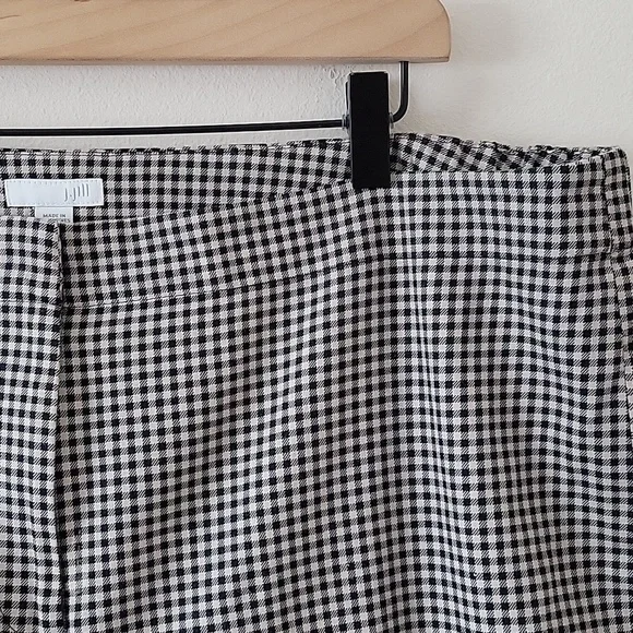 J Jill Black Tan Check Ankle/Cropped Pants Size 18W - Picture 2 of 7